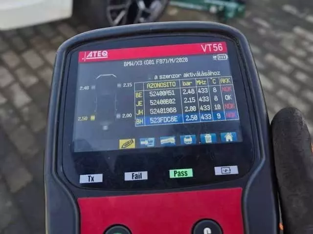 TPMS diagnosztika és szenzor tanítás ATEQ műszerrel